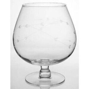 Princess House Heritage Oversize Vase Brandy Shape Fish Bowl Glass 9" Tall Foot